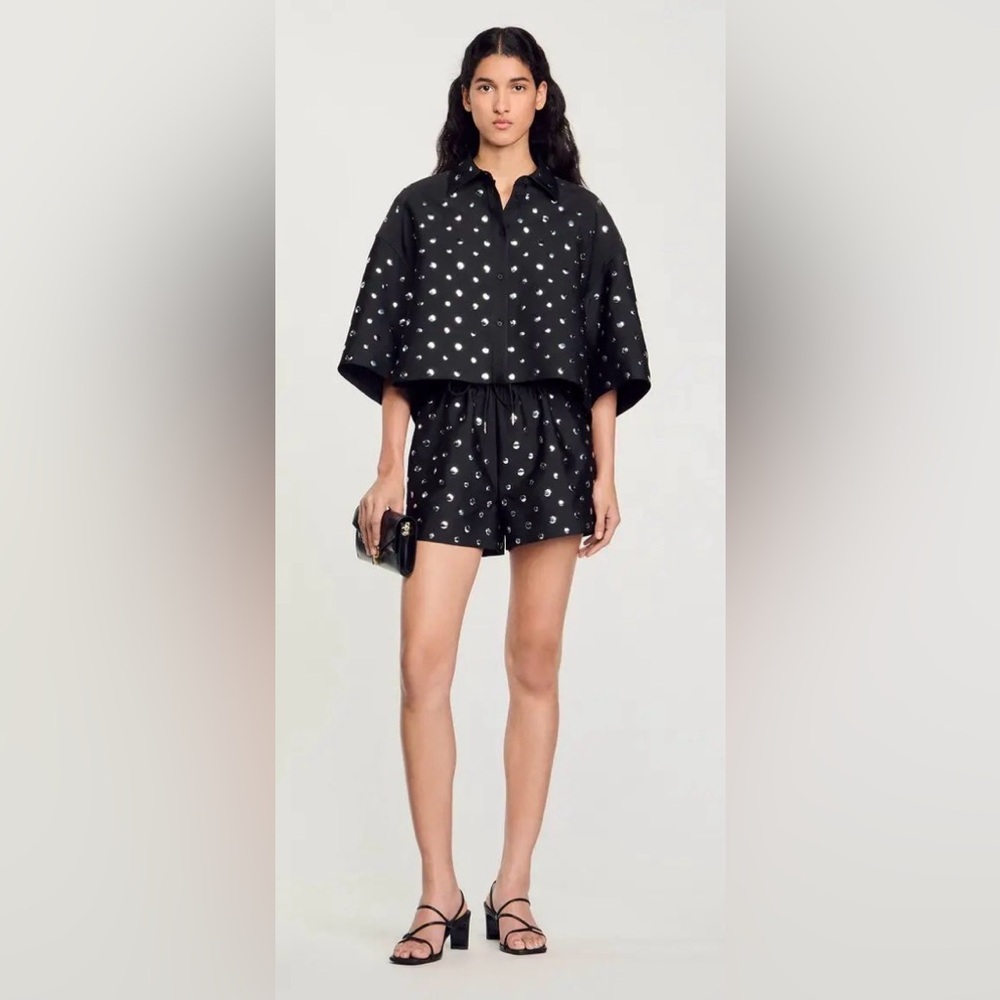 Sandro Stud Embellished Shirt NWT